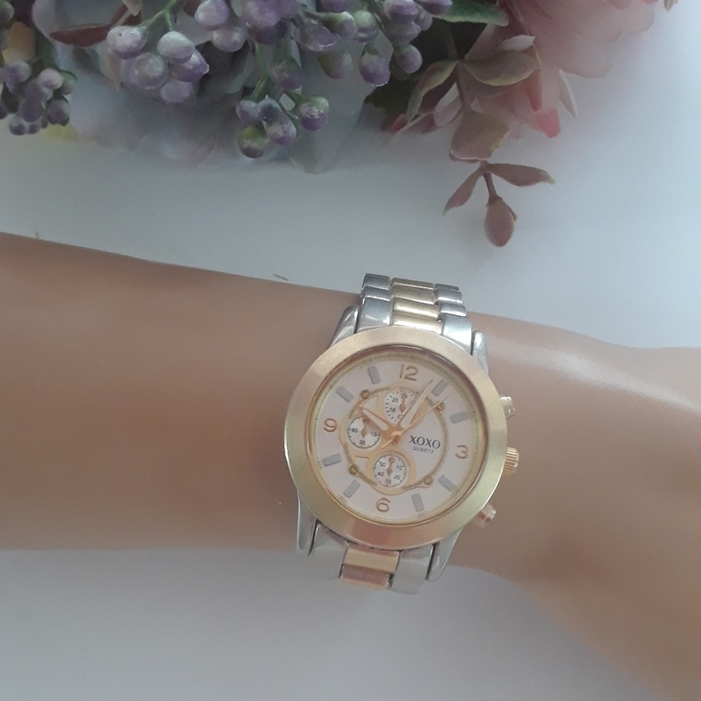 XOXO Two Tone Chronograph Watch